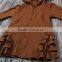 Children Cotton Designs brownness cardigan with hood and ruffles india wholesale price kids clothing