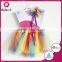 Rainbow kids tutu dress & fairy magic wand for party baby girls fairy dresses tutu set