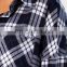 OEM service custom made woman shirt black and white check latest shirt designs for women