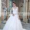 ED Fashion Sleeveless V-neck Lace Applique Bead Work Open Back A Line Wedding Dress