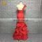 Real Sample Pictures One Shoulder Organza Red Color Party Dresses Women Evening