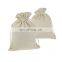 White cotton drawstring pouch with customized logo bag