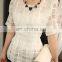2015 best selling cheap polyester women dress fabric 3 cm grid organza