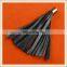 wholesale black color PU leather tassel fringe with metal custom size for garment/bags/shoe decorative