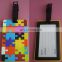 Rectangle shape Autism awareness puzzle piece soft pvc luggage tags with hard plastic frame