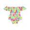 Toddler Cheetah Romper Girl Bodysuit Off Shoulder Jumpsuit