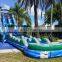 Blue Tropical Paraside Slip and Slide Monsoon Tall Inflatable Marble Curved Kids Water Slide With Pool