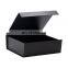 Luxury ribbon knot style anti-scratch matte black lamination rigid gift boxes for packing