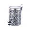 Household Steel Trash Can  Iron Printing Leopard Surface Waste Bin  Tin Plate Garbage Cans