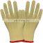 7 Gauge Yellow Aramid Fibre Knitted Cut Resistant Gloves Smaller MOQ