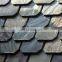 Natural split fish scale black slate roofing cladding