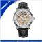 New Trendy High Quality Genuine Leather Band Watch Skeleton Watch