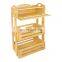 3 Tiers Bamboo Kitchen Trolley Cart Mobile Storage Rack With Kitchen Storage Trolley Wheels