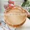 Hot Sale Natural Handwoven Basket for Breakfast, Round Boho Serving Tray for Table Wholesale