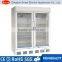 Commercial double glass door vertical refrigerated showcase for supermarket