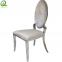 Durable white leather sliver stainless steel upholstery dining wedding banquet throne chair