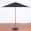 Aluminum Imitation Wood Grain Center Column Umbrella 4 Bone Square Patio Umbrella Suitable for Hotel Dining Table Garden