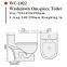 WC-1022 One-Piece S-trap Toilet With Geberit or R&T Flush Valve & Soft Closing Cover Ramp Down, Water Closet Toilet Bowl
