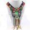 Big bright color bead necklace green crystal tassel bead necklace