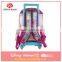 2016 Flower Girl Fashion Trolley School Bag With Shinning Lights for Teens