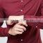 2016 Autumn Long Sleeves Men Twill Skinny Shirt In Burgundy