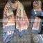 2016 Newest Vintage Blue Small Elephant Printed Women Cotton Scarf with Tassels