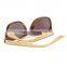 Colorful Mirror Lens Outdoor UV 400 Classic Designer Eyewear Wooden Temple Sunglasses