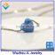 Factory Price Synthetic Light Blue Opal Heart 925 Sterling Silver Box Chain Fashion Jewelry