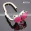Rose Red Color Shimmering Powder Butterfly Shaped Zinc Alloy Metal Foldable Portable Promotional Bag Hook