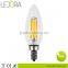 UL listed All glass Dimmable 2w 4w 6w filament led bulb e12