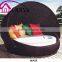 Outdoor round rattan wicker daybed with canopy