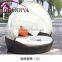 Outdoor round rattan wicker daybed with canopy