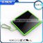 Newest battery dual usb output solar battery charger 12000mah with hanging ring