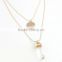 Monogram disc pendent layers delicate necklace