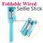 No need Charge No Bluetooth Foldable Wired Selfie Stick, Mini Monopod With 3.5mm Cable for OPPO Design Android & IOS