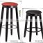 PU solid wood frame bar stool chair round seat-promotion low price hot sale (DO-6217A)