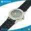 2015 fashion diamond quartz movt silicone starp luxury watch