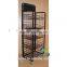 mobile metal wire universal floor display shelf with strong capability