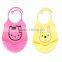 Eco-friendly cute soft touch custom made silicone baby bib for kids, FDA 3D waterproof and sift-proof silicone baby bib