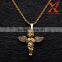 Hip Hop Sterling Stainless Steel 316L Mini Stardust Angel Lab Pendant Yellow Gold Finish