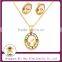 Cheaper Stainless Steel Religious Resin Tone Angel Salvation Mother Mary Oval Pendant And Earrings Christ Jewelry Set With Stone