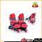 Red 3 wheels child roller skate