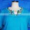 Woven neck plus size lace blouse for middle aged women