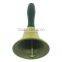 small brass hand bell in 65mm diameter with wooden handle