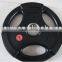 PU weight plate with three hand grip and metal ring