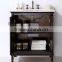 Brown Wooden Stain Bathroom Vanity Cabinet With Solid Wood Legs