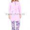 Kevince women polar fleece pyjamas set purple heart 1000pcs up OEM factory directly