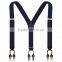 Custom matal 6 clips adjustable elastic suspender for men