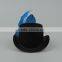 Black small hat with blue feather party hat performance cap for girls