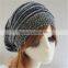 Acrylic And Pure Wool High Quality Hippie Gray Rib Knitted Slouch Beanie Hat